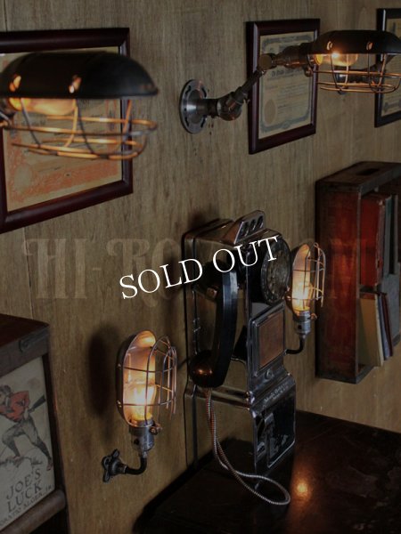 画像5: 工業系ワイヤーケージミニブラケットA/インダストリアルトラブルライトウォールランプ/壁掛け照明 (5)