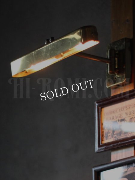 画像2: ヴィンテージ工業系角度調整可能2灯ターンスイッチ付ピクチャーライト/アンティークランプ照明 (2)