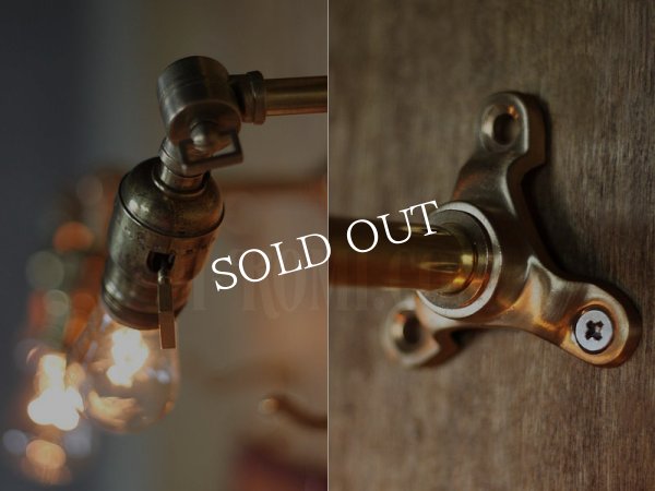 USAヴィンテージ真鍮製ファットボーイ&角度調整付きミニブラケットA/アンティーク工業系照明壁掛ランプ