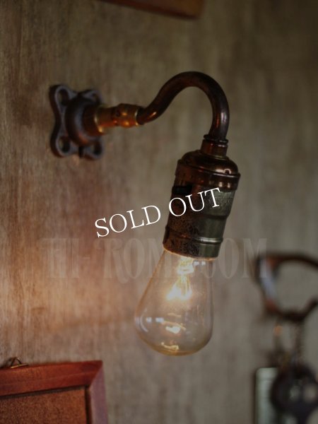 USAヴィンテージLEVITON社製プッシュソケット&ミニ角度調整付きブラケット/アンティーク工業系照明壁掛ランプ