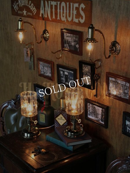 USAヴィンテージ真鍮製花形カップ付きコロニアルブラケットライトA｜アンティークヴィクトリアン壁掛け照明ウォールランプ