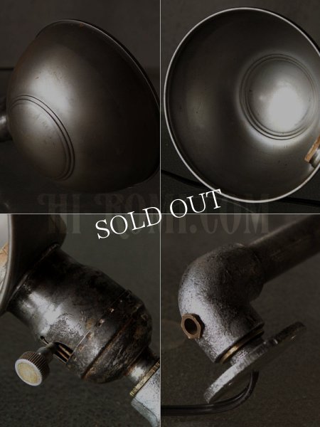 USAヴィンテージ工業系ラウンドシェード&ファットボーイソケット付きブラケットA/スチームパンクインダストリアルアンティーク照明壁掛ランプ