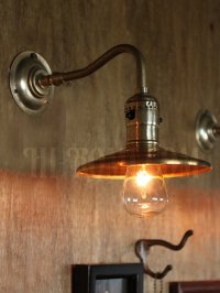画像3: USAヴィンテージ真鍮製皿状シェード&ミニ角度調整付きブラケットランプ/インダストリアル照明工業系アンティークライト