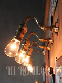 画像2: USAヴィンテージ真鍮製ARROW社製プッシュ式スキニーソケット&ミニ角度調整付きブラケットA/アンティーク工業系照明壁掛ランプ