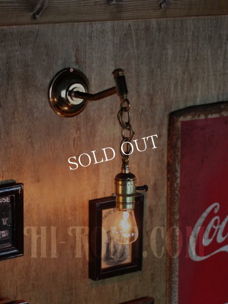 USAヴィンテージEAGLE社アルミ製ファットボーイソケットチェーン付きブラケットA/アンティーク工業系照明壁掛鎖ランプ