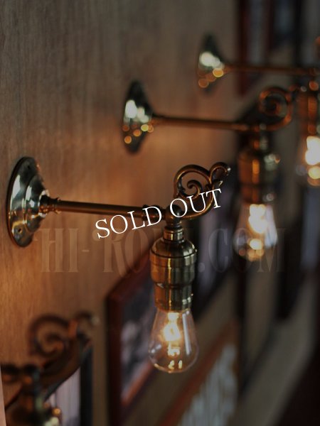 USAヴィンテージフォーリッジスクロールLEVITON社製ソケット真鍮ブラケットライトA｜アンティークウォールランプ唐草壁掛け照明