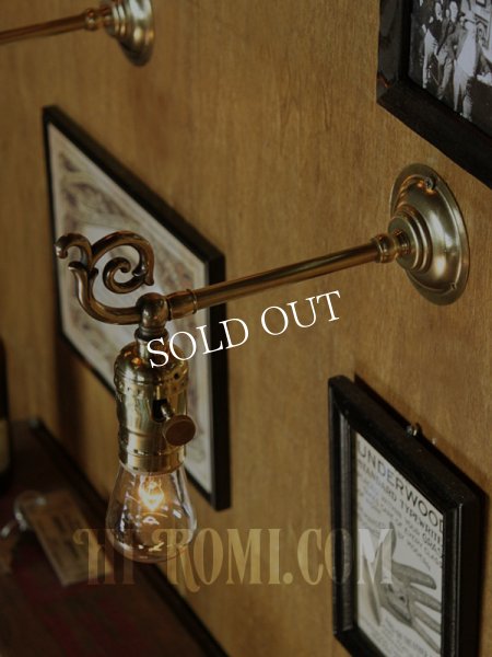 USAヴィンテージフォーリッジスクロールLEVITON社製ソケット真鍮ブラケットライトA｜アンティークウォールランプ唐草壁掛け照明