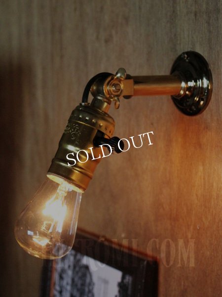 USAヴィンテージサークルF社製アルミソケット&角度調整付ミニブラケットF/アンティーク工業系照明壁掛ランプ