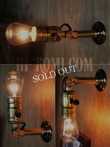 USAヴィンテージサークルF社製アルミソケット&角度調整付ミニブラケットF/アンティーク工業系照明壁掛ランプ