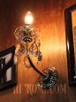USAヴィンテージガラス製ダブルカットプリズム付ミニシャンデリアウォールランプA｜アンティークブラケットライト壁掛け照明