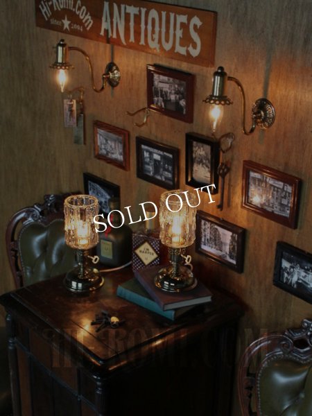 アンティークランプ｜ミッドセンチュリーアイスグラスシェード卓上照明