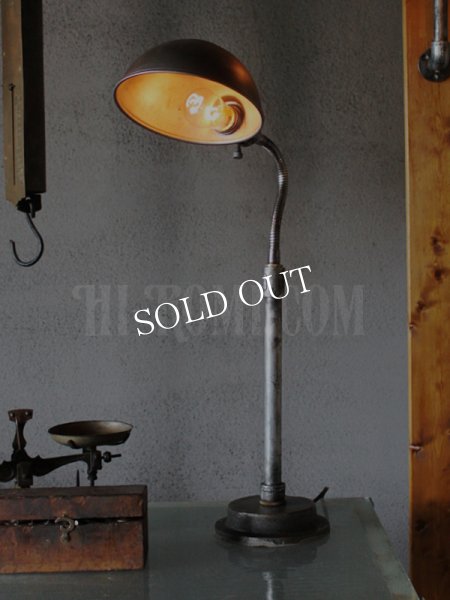 画像5: インダストリアル 卓上照明｜シェード付グースネックテーブルライト (5)