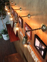 画像3: 工業系鍵＆チェーン付ベル型シェードホルダー真鍮ブラケットライト｜ヴィンテージ壁面照明