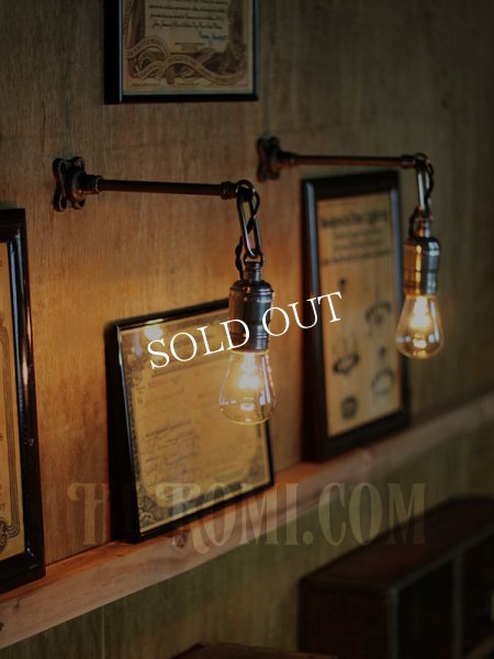 USAヴィンテージ工業系チェーンリング付ペンダントライト兼用ウォールランプA｜ブラケットライト壁掛け照明