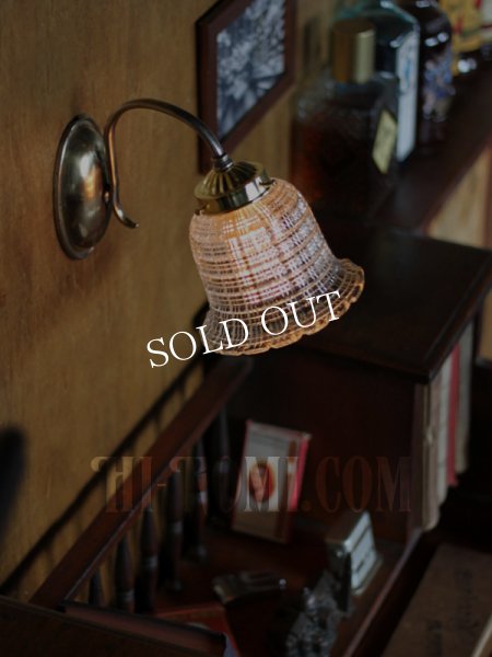 画像2: ヴィンテージコロニアルスクエアカットガラスシェードのブラケットランプ/ヴィクトリアン壁工業系照明 (2)