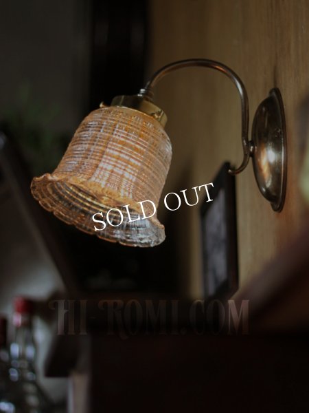 画像3: ヴィンテージコロニアルスクエアカットガラスシェードのブラケットランプ/ヴィクトリアン壁工業系照明 (3)