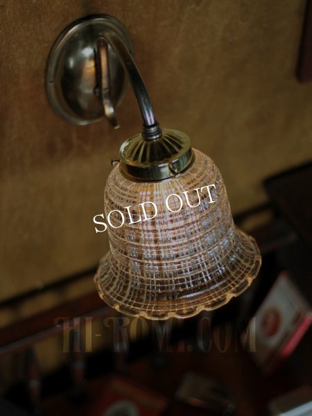 画像4: ヴィンテージコロニアルスクエアカットガラスシェードのブラケットランプ/ヴィクトリアン壁工業系照明 (4)