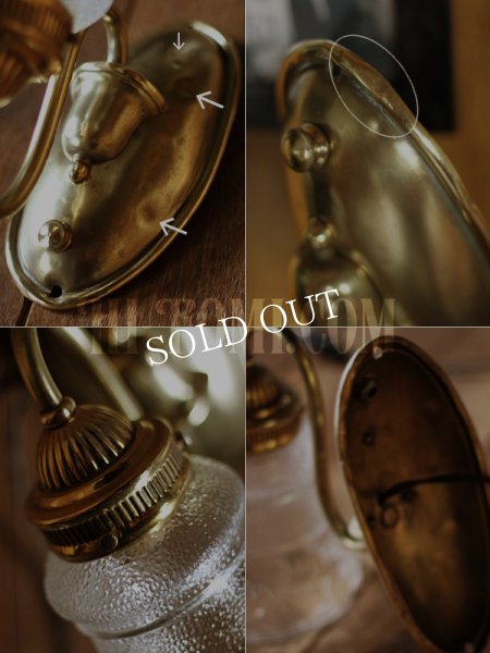 画像5: ヴィンテージコロニアル葡萄柄ガラスシェードのブラケットランプ/ヴィクトリアン壁照明 (5)