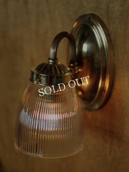 画像2: ヴィンテージコロニアルホルフェン調ガラスシェードミニブラケットランプ/ヴィクトリアン工業系壁照明 (2)