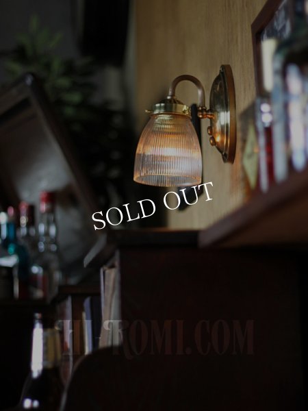 画像4: ヴィンテージコロニアルホルフェン調ガラスシェードミニブラケットランプ/ヴィクトリアン工業系壁照明 (4)