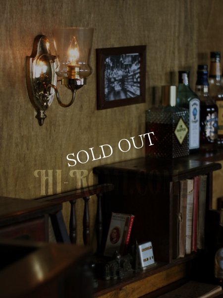 画像3: ヴィンテージコロニアルクリアガラスチムニーシェードブラケットランプ/ヴィクトリアンハリケーン壁照明 (3)