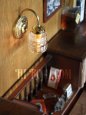 画像3: ヴィンテージコロニアルクリアガラスビーハイブシェード真鍮ブラケットランプ/ヴィクトリアン壁照明 (3)