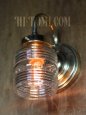 画像4: ヴィンテージコロニアルクリアガラスビーハイブシェード真鍮ブラケットランプ/ヴィクトリアン壁照明 (4)