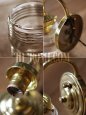 画像5: ヴィンテージコロニアルクリアガラスビーハイブシェード真鍮ブラケットランプ/ヴィクトリアン壁照明 (5)