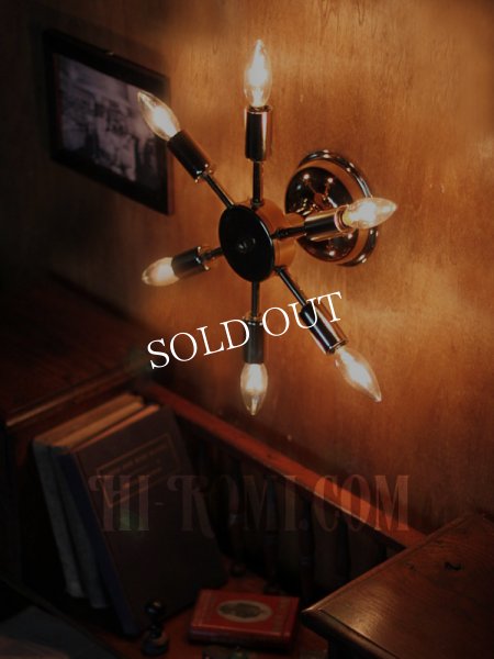 画像2: USAヴィンテージスプートニク6灯ブラケット/ミッドセンチュリー50’s60’sインダストリアル工業系ウォールランプ照明ライト (2)