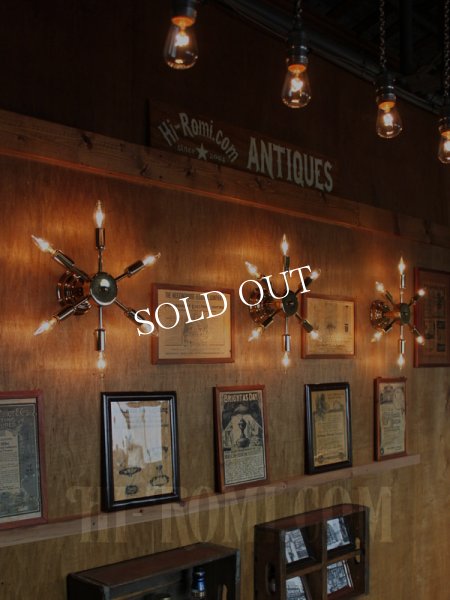 画像5: USAヴィンテージスプートニク6灯ブラケット/ミッドセンチュリー50’s60’sインダストリアル工業系ウォールランプ照明ライト (5)