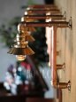 USAヴィンテージLEVITON社ファットボーイソケット付き２点固定式真鍮&銅製工業系ブラケット/インダストリアルスチームパンク壁掛照明ウォールランプ