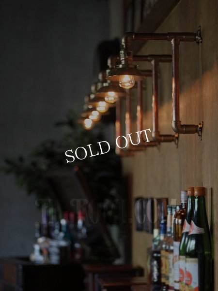 USAヴィンテージLEVITON社ファットボーイソケット付き2点固定式真鍮&銅製工業系ブラケット/インダストリアルスチームパンク壁掛照明ウォールランプ