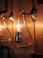 画像2: LEVITON社製真鍮ソケット付きコロニアルフォーリッジスクロールミニブラケットランプＡ/アメリカンヴィクトリアン壁掛照明ウォールランプ  (2)