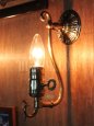 画像1: LEVITON社製真鍮ソケット付きコロニアルフォーリッジスクロールミニブラケットランプＡ/アメリカンヴィクトリアン壁掛照明ウォールランプ  (1)