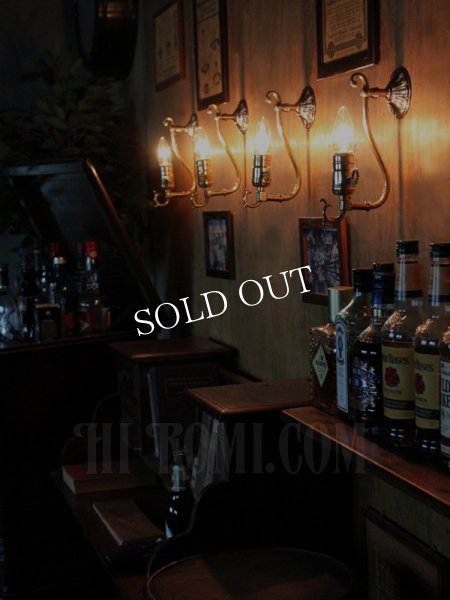 画像4: LEVITON社製真鍮ソケット付きコロニアルフォーリッジスクロールミニブラケットランプＡ/アメリカンヴィクトリアン壁掛照明ウォールランプ  (4)