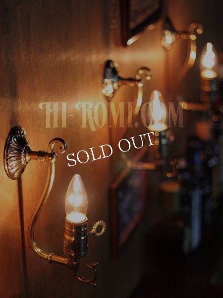 画像5: LEVITON社製真鍮ソケット付きコロニアルフォーリッジスクロールミニブラケットランプＡ/アメリカンヴィクトリアン壁掛照明ウォールランプ  (5)