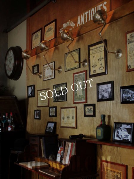 画像12: LEVITON社製真鍮ソケット付きインダストリアル3点角度調整＆シェード付きブラケットランプA/アメリカン作業灯ランプ壁掛照明ウォールライト  (12)