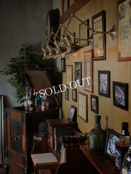 画像13: LEVITON社製真鍮ソケット付きインダストリアル3点角度調整＆シェード付きブラケットランプA/アメリカン作業灯ランプ壁掛照明ウォールライト  (13)