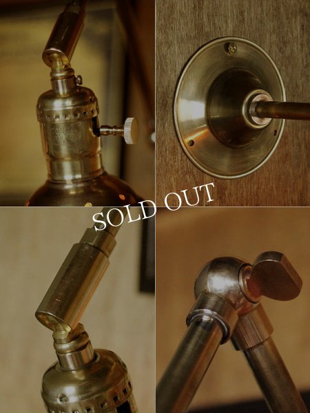 画像7: LEVITON社製真鍮ソケット付きインダストリアル3点角度調整＆シェード付きブラケットランプA/アメリカン作業灯ランプ壁掛照明ウォールライト  (7)