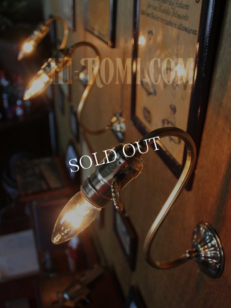 画像4: LEVITON社製真鍮ソケット付コロニアルスワンネックブラケットランプA/アメリカンヴィクトリアンランプ壁掛照明ウォールライト (4)