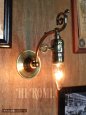 画像5: LEVITON社鍵スイッチ付ソケット真鍮製フォーリッジスクロールブラケットA/アメリカンコロニアルヴィクトリアンランプ壁掛照明ウォールライト  (5)