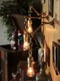 真鍮製LEVITON社ソケットチェーン＆角度調整付きブラケットA/アンティークインダストリアル工業系照明壁掛ランプ