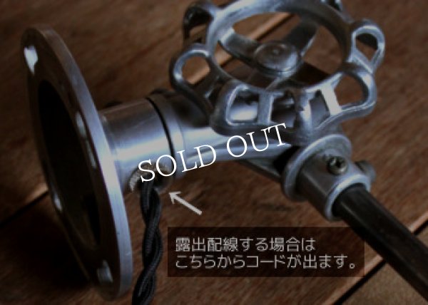 USAヴィンテージ3点バルブ角度調整＆シェード付ブラケット/アンティーク工業系作業灯照明壁掛ランプ