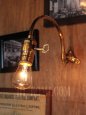USAヴィンテージ工業系湾曲アーム真鍮ブラケットA/インダストリアル照明壁掛けランプ