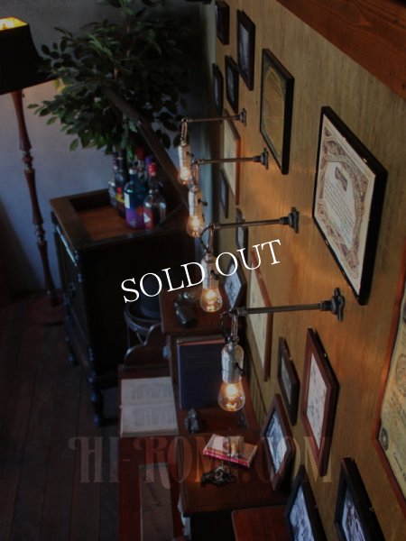 チェーンリング付LEVITON社製ターン式ソケット工業系ウォールランプ兼用ペンダントライトA/アンティーク照明ブラケット