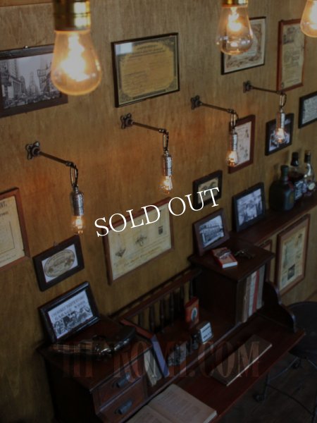 チェーンリング付LEVITON社製ターン式ソケット工業系ウォールランプ兼用ペンダントライトA/アンティーク照明ブラケット