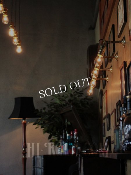 LEVITON社製パドルスイッチ式ソケット&角度調整付き真鍮製ミニ工業系ウォールランプA/アンティーク照明ブラケットライト