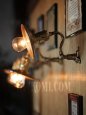 LEVITON社製パドルスイッチ式ソケット＆角度調整付き真鍮製平皿型シェード工業系ウォールランプA/アンティーク照明ブラケットライト