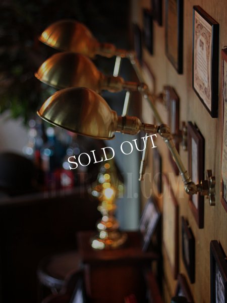 フランクリンスイッチ社製ファットボーイソケット&角度調整付きラウンドシェード工業系真鍮ブラケットランプA/インダストリアルスチームパンクウォールランプ壁面照明