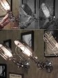 画像9: USAヴィンテージバルブ角度調整ワイヤーケージ付工業系ブラケット/アンティーク工業系インダストリアル壁面照明ランプ (9)